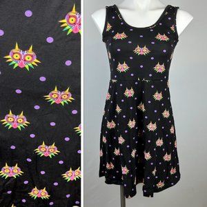 Rare Zelda Majora's Mask Polka Dot Body Con Dress Size Small